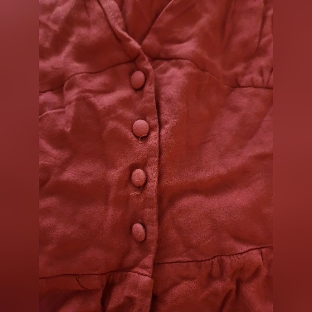 Vintage Rusty Red Bohemian Button Down Shirt - image 3